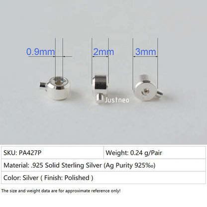 Sterling Silver Cord End Crimp Bead for jewelry making