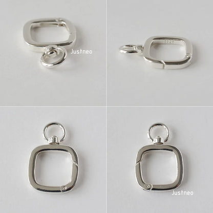 Solid 925 Sterling Silver Clasp,Spring Press Open Hook with Swivel End Ring，Rotatable Buckle for Necklace/Bracelet Jewelry