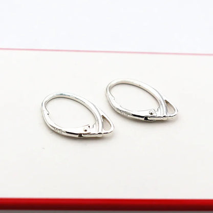 1 Pair Solid 925 Sterling Silver French Leverback Hinged Earring Wire Hook with Closed Jump Ring DIY Accessories Making Supplies