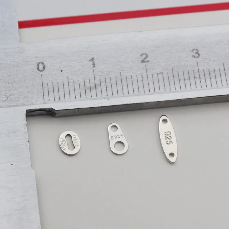 1 Piece 925 Sterlng Silver Connectors Double Hole DIY Tag Making Accessories Jewelry Necklace Bracelets
