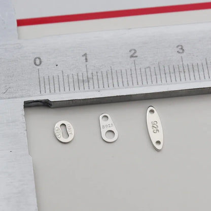 1 Piece 925 Sterlng Silver Connectors Double Hole DIY Tag Making Accessories Jewelry Necklace Bracelets
