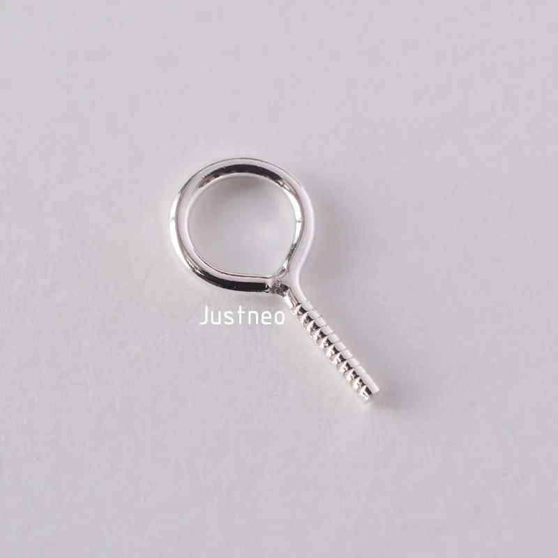 Solid 925 Sterling Silver Pendant Bail Eye Pin, diy jewelry making accessories