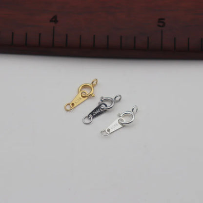 1Set Solid 925 Sterling Silver Double Hole Tag Clasp End Sring Necklace DIY Connector Bracelet String Components Finding