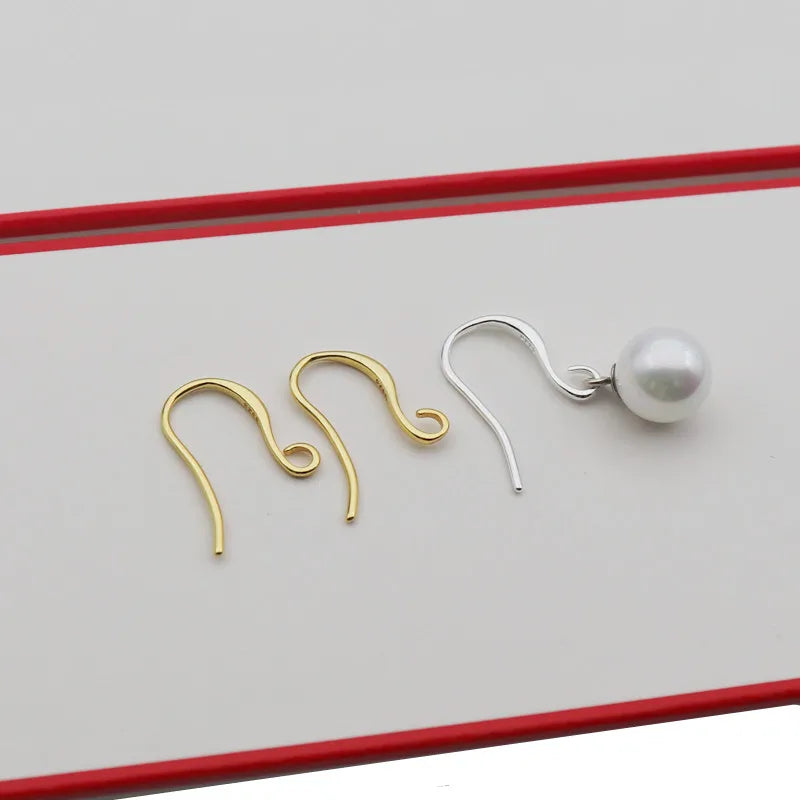 1 Pair Solid 925 Sterling Silver Earring Hooks 15mm  DIY Ear Hook  Making DIY Accessories Finding Components Finding