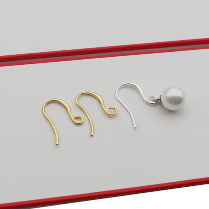 1 Pair Solid 925 Sterling Silver Earring Hooks 15mm  DIY Ear Hook  Making DIY Accessories Finding Components Finding