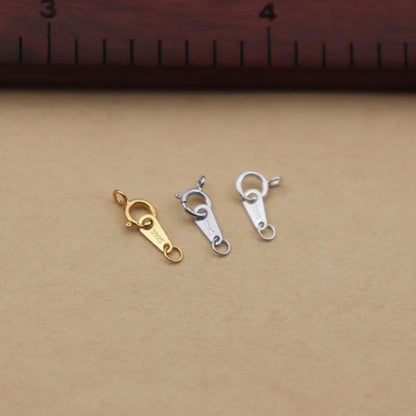 1Set Solid 925 Sterling Silver Double Hole Tag Clasp End Sring Necklace DIY Connector Bracelet String Components Finding