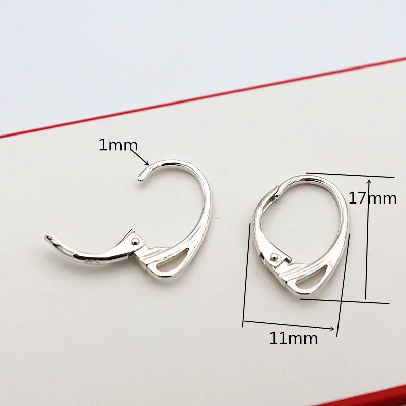 1 Pair Solid 925 Sterling Silver French Leverback Hinged Earring Wire Hook with Closed Jump Ring DIY Accessories Making Supplies