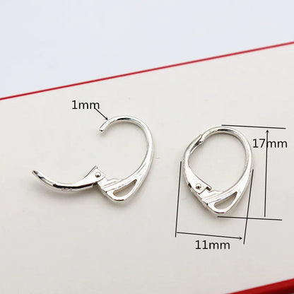 1 Pair Solid 925 Sterling Silver French Leverback Hinged Earring Wire Hook with Closed Jump Ring DIY Accessories Making Supplies
