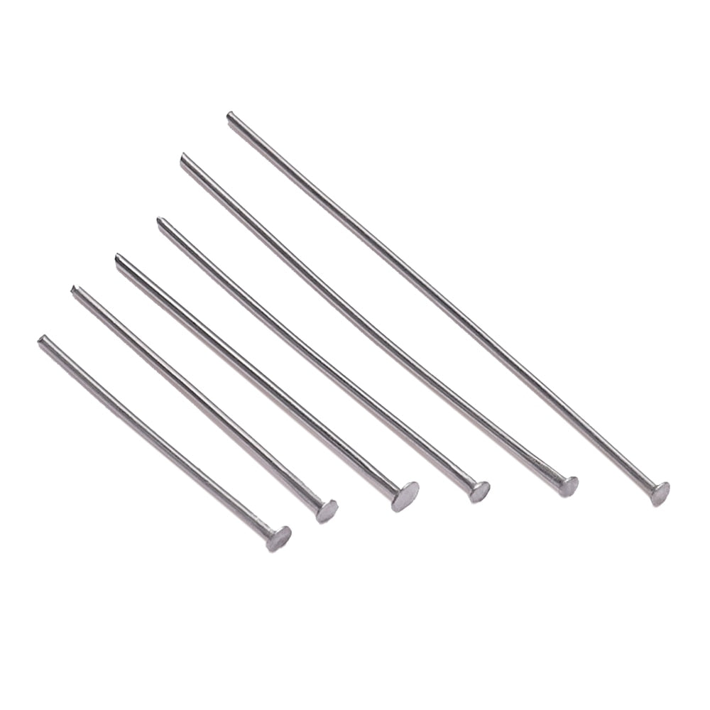 Stainless Steel Headpins, 100pcs