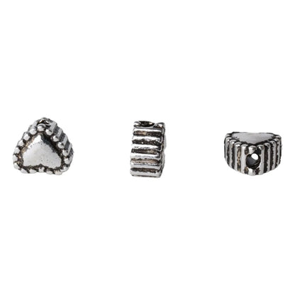 solid 925 sterling silver Heart-shaped charm beads, Thai Silver spacer loose bead with 1.2mm hole jewelry diy components