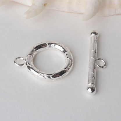 Solid 925 Sterling Silver Circle toggle clasp for jewelry making
