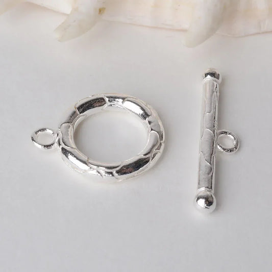 Solid 925 Sterling Silver Circle toggle clasp for jewelry making