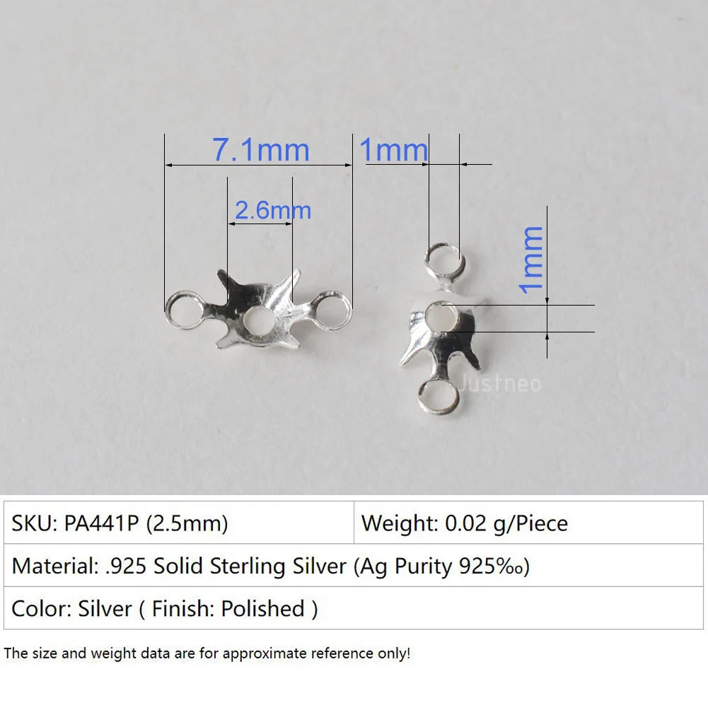 925 Sterling Silver CZ Link Connector Component blanks Settings With Double Loops for Jewelry Making Findings