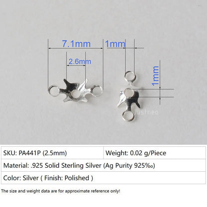 925 Sterling Silver CZ Link Connector Component blanks Settings With Double Loops for Jewelry Making Findings