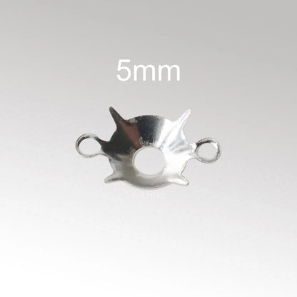 925 Sterling Silver CZ Link Connector Component blanks Settings With Double Loops for Jewelry Making Findings