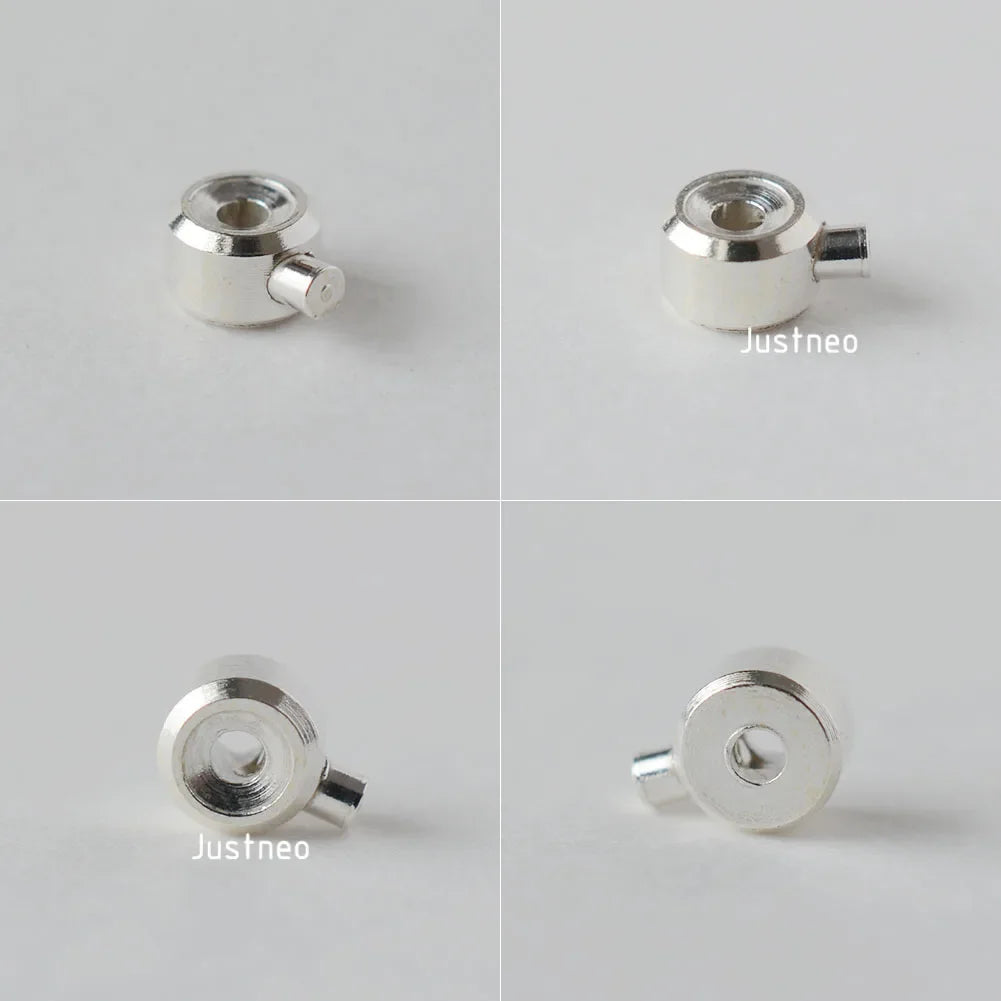 Sterling Silver Cord End Crimp Bead for jewelry making. Tube Crimp End Spacer Beads Tiny Stoppers for DIY Jewelry Craft Making
