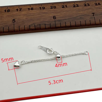 1PCS Solid 925 Sterling Silver Silicone Chopin Extended Chain Adjusting Chain Bracelet Necklace DIY Jewelry Finding