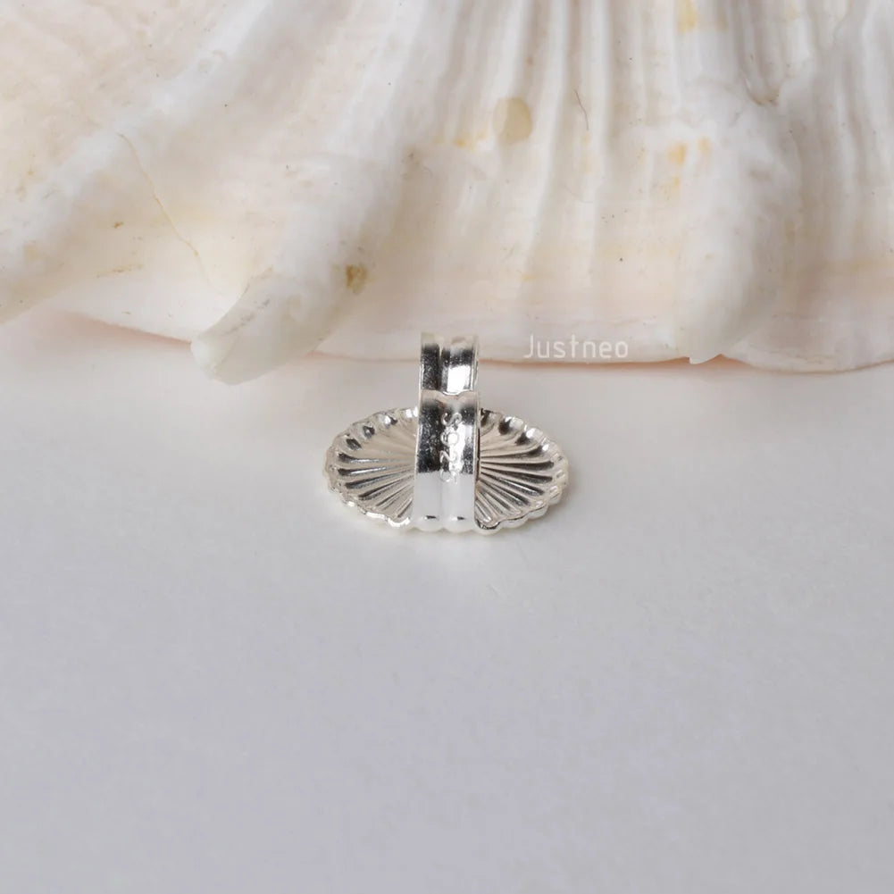 earnut,9.3mm(plain silver) solid 925 sterling silver earring backs,earring friction butterfly back stopper for earstuds