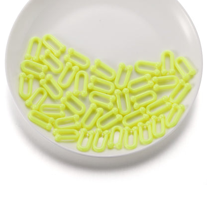 Colorful Acrylic Plastic U Shape Split Ring, 100pcs