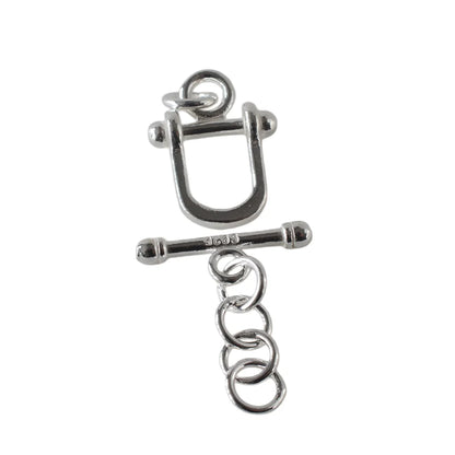 925 Sterling Silver Horseshoe Shape Toggle Clasp, Real Silver OT Bar Closure for Handmade Jewelry Design