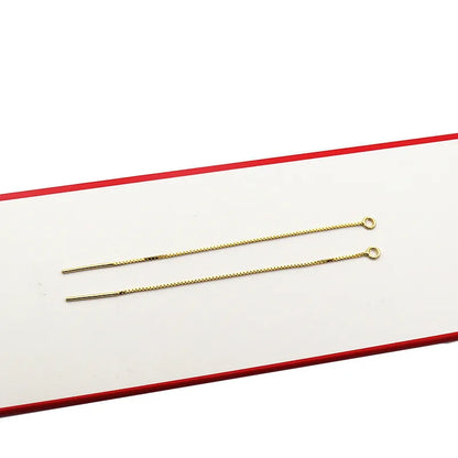 Solid 925 Sterling Silver Box Chain Earring Wire with Open Jump Ring DIY Jewelry Making Accessories Hypoallergenic 1 Pair