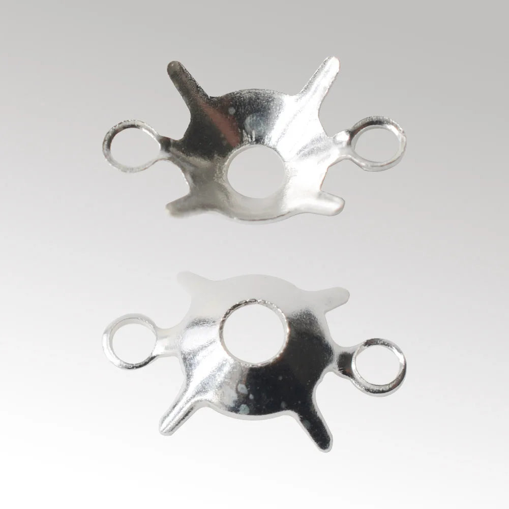 925 Sterling Silver CZ Link Connector Component blanks Settings With Double Loops for Jewelry Making Findings