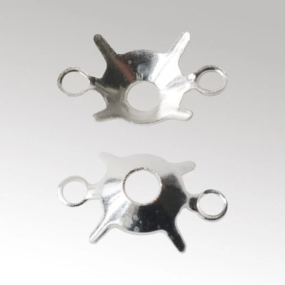 925 Sterling Silver CZ Link Connector Component blanks Settings With Double Loops for Jewelry Making Findings