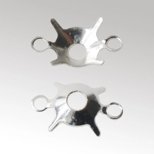 925 Sterling Silver CZ Link Connector Component blanks Settings With Double Loops for Jewelry Making Findings