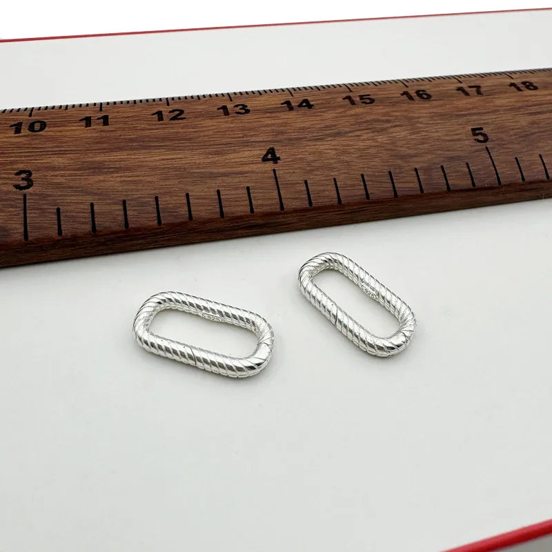 1Piece Solid 925 Sterling Silver Spring Clasp Square for Necklace Bracelet DIY Accessores Connector Jewelry Finding