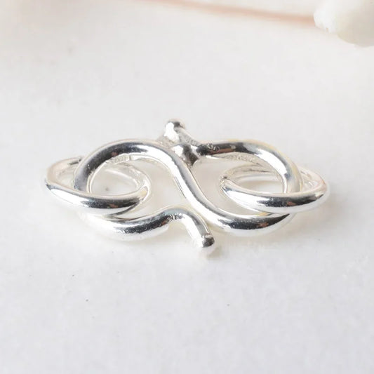 Solid 925 Sterling Silver S-shaped Clasp Hook with Closed Jump Ring, for Necklace / Bracelet Jewelry diy Components