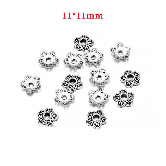 11mm Peach Heart Flower Torus Bead Caps, 50pcs