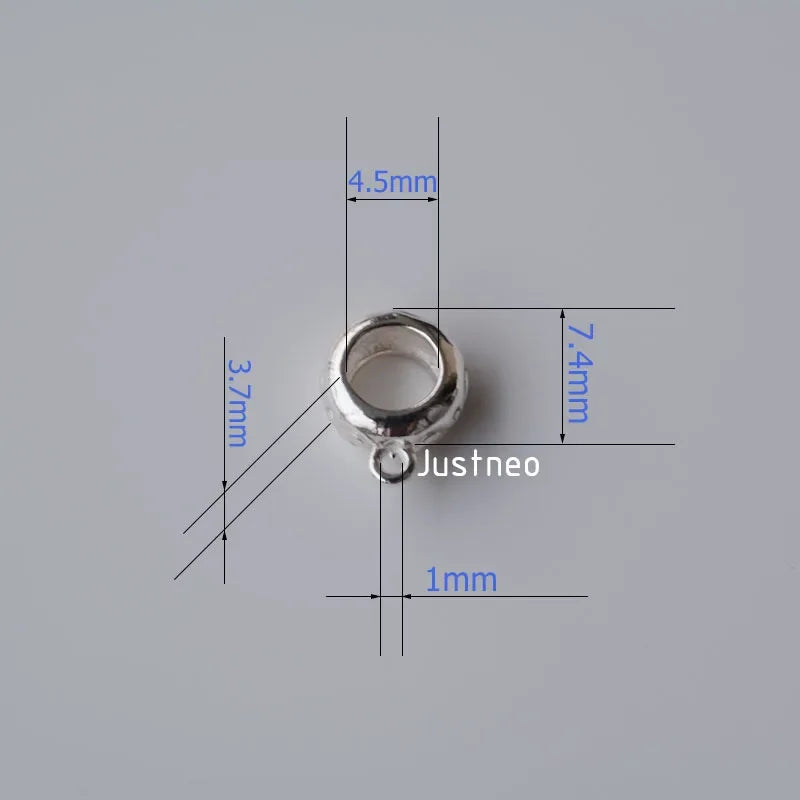solid 925 sterling silver charm,pendant charm, rondel spacer bead charms for necklace & pendant jewelry making, 1 piece