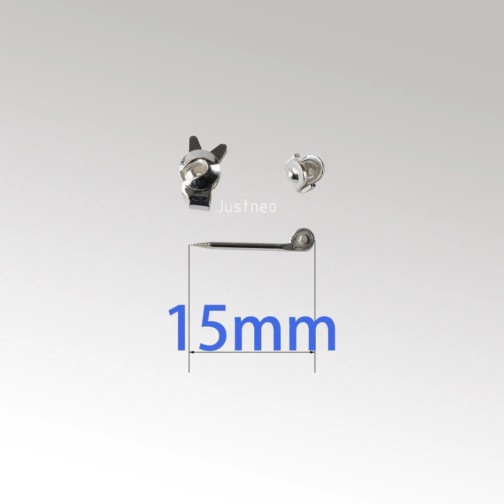 Sterling Silver Brooch Pin Findings, Silver Brooch Pin Catchs / Pin stems/ Pin Ends, Pin Back Straight Locking Jewelry Finding