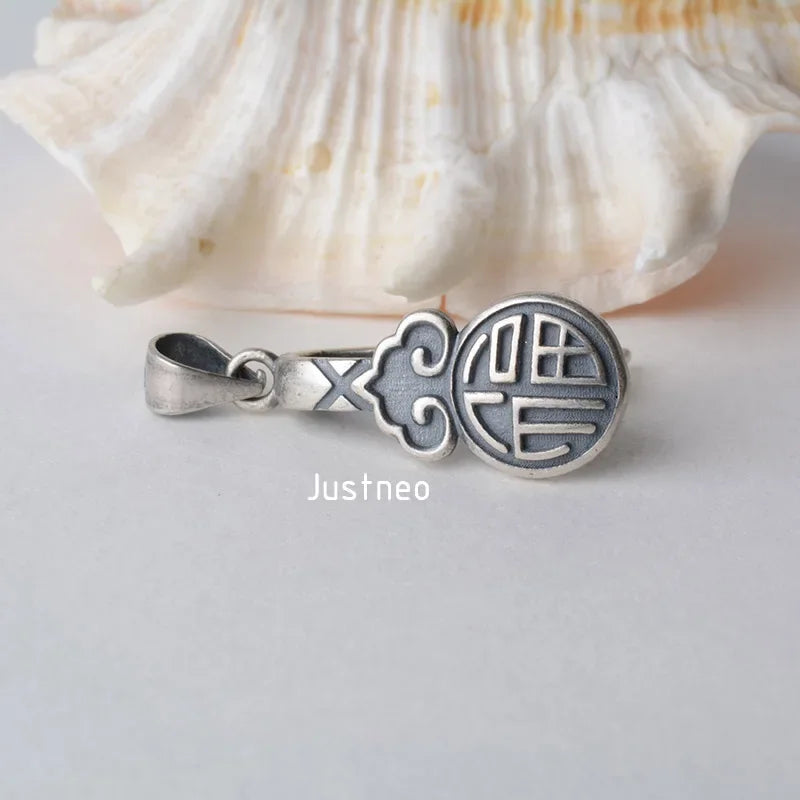 Solid 925 sterling silver blessing pendant clasp connector, Thai Silver pinch bail for necklace & pendant silver jewelry