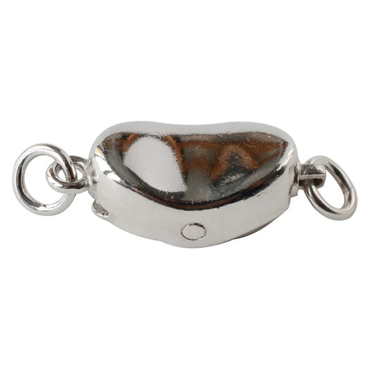 solid 925 sterling silver pea-shaped security tab clasp for necklace/bracelet