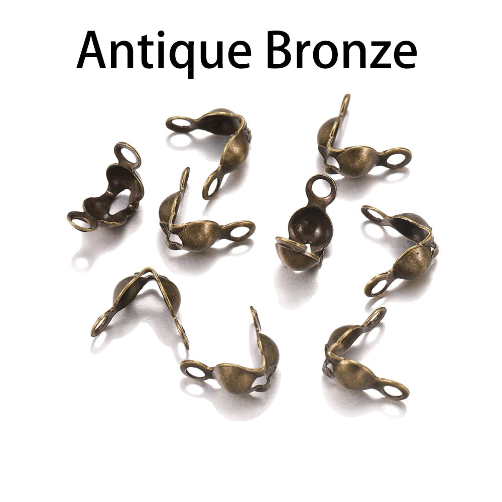 4 x 7 mm Kugelketten-Kalotten-Endklemmen, 100–200 Stück
