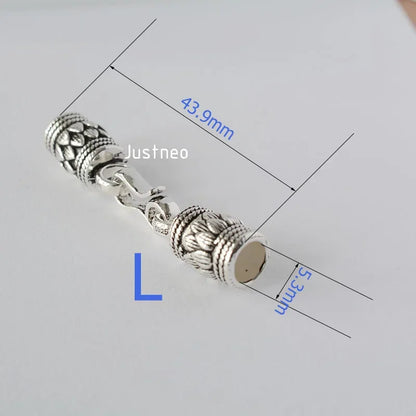Antiqued solid 925 sterling silver S Clasp Leather Cord End Cap , Thai Silver jewelry diy findings/components  1