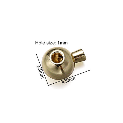 Gold Plated Brass Crimp & End Beads 1mm Hole, 20pcs