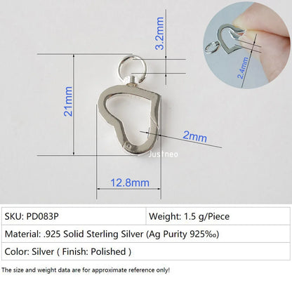 Solid 925 Sterling Silver Clasp,Spring Press Open Hook with Swivel End Ring，Rotatable Buckle for Necklace/Bracelet Jewelry