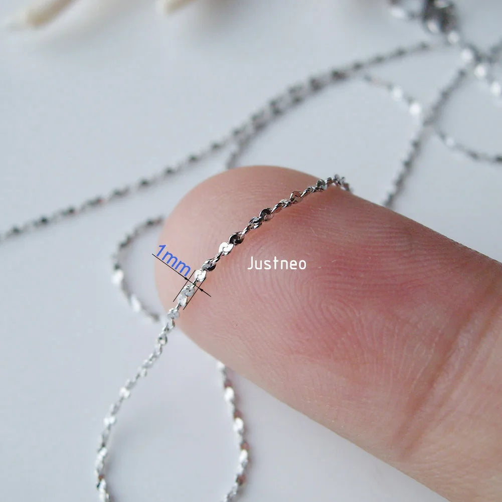 925 Sterling Silver Shimmering Starry Night Necklace, Fine Dainty Sparkle Chain for Women