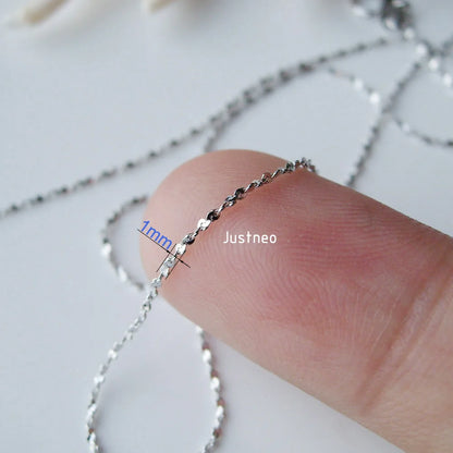 925 Sterling Silver Shimmering Starry Night Necklace, Fine Dainty Sparkle Chain for Women