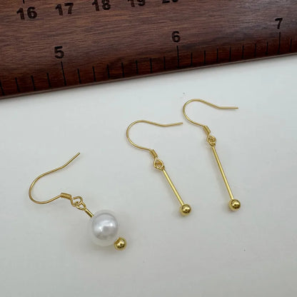 1Set Solid 925 Sterling Silver Earring Setting Screw 1cm 18k Gold Color for Round Beads DIY Accessories Jewelry Making
