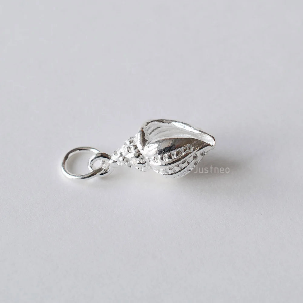 Solid 925 Sterling silver Conch-shaped Charms