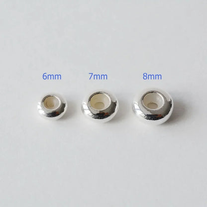 Solid 925 Sterling Silver Rubber Stopper Beads, Stopper Clip Beads Charms with Rubber inside fit Bracelets necklaces For Jewelry