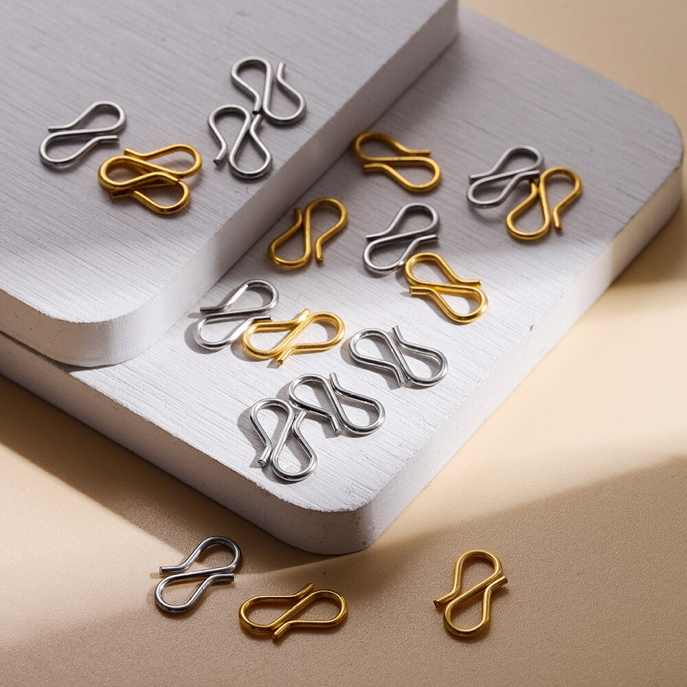Gold S Shape End Clasps, 20pcs