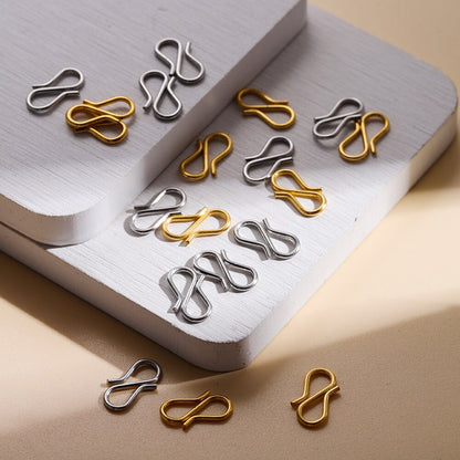Gold S Shape End Clasps, 20pcs