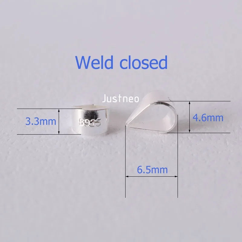 Solid 925 Sterling Silver Pendant Clasp Bail Connector for necklace & pendant silver jewelry,diy