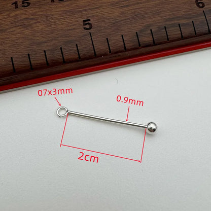 1PCS Solid 925 Sterling Silver Screw Needle Buckle Accessories Making DIY Jewelry Pendants Finding