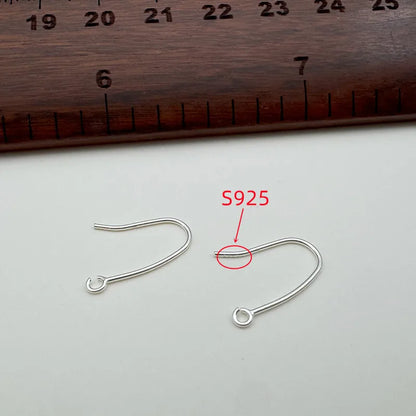 1Pair Solid 925 Sterling Silver Earring Hooks with Open Jump Ring 16mm DIY Jewelry Making Accessories Components