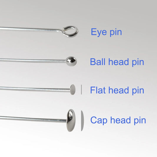 925 Sterling Silver head pins for jewelry making supplies, t needle pins